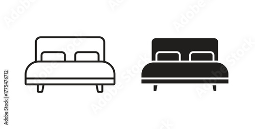 Bed icon in simple flat trend modern graphic design abstract logotype element