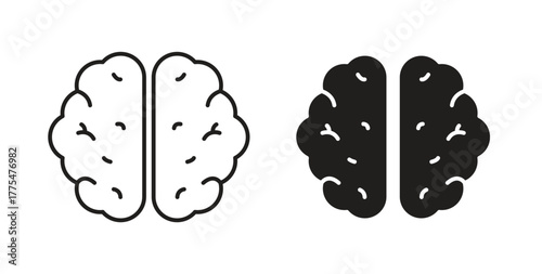 Brain icon in simple flat trend modern graphic design abstract logotype element