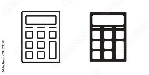 Calculator icon in simple flat trend modern graphic design abstract logotype element