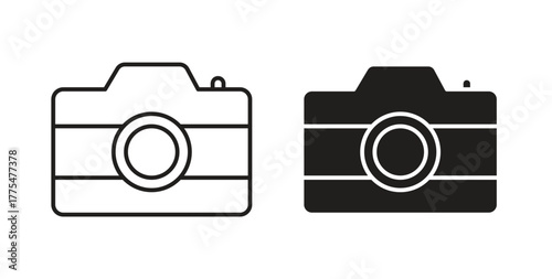 Camera icon in simple flat trend modern graphic design abstract logotype element