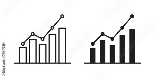 Chart icon in simple flat trend modern graphic design abstract logotype element