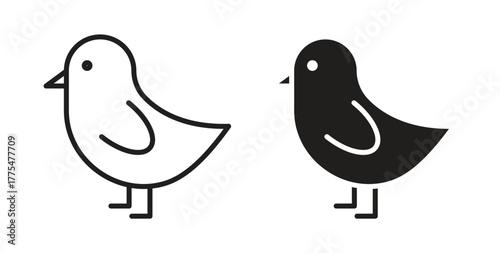 Chick icon in simple flat trend modern graphic design abstract logotype element