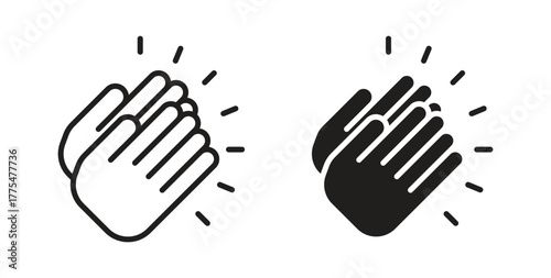 Clap icon in simple flat trend modern graphic design abstract logotype element