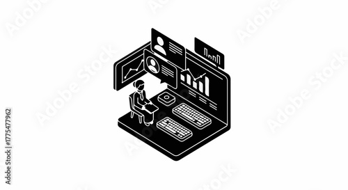 Person analyzing data on futuristic holographic interface