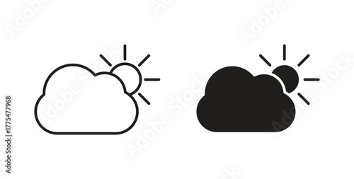 Cloudy Day icon in simple flat trend modern graphic design abstract logotype element