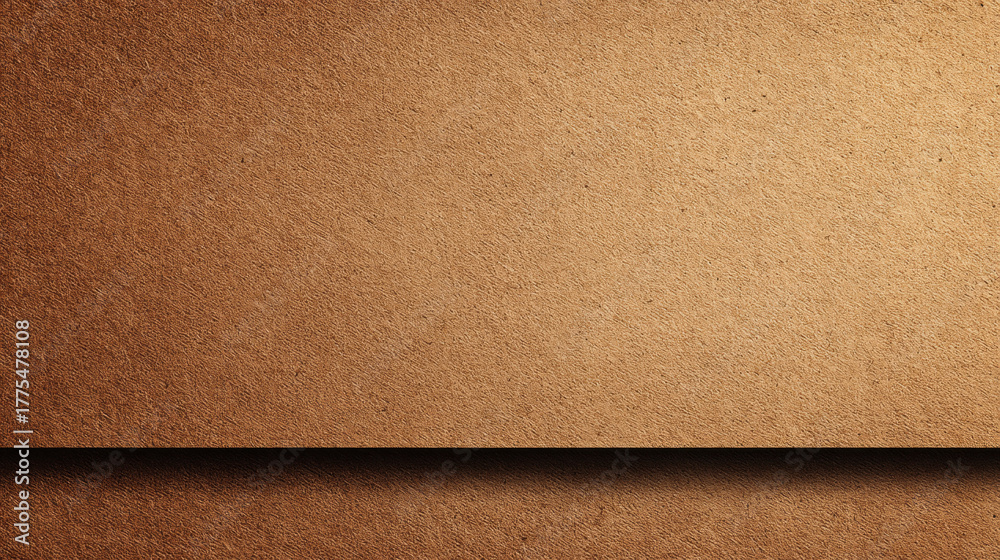 Fototapeta premium Recycled Cardboard, Minimalist light brown background with a recycled cardboard texture. Clean design space for an advertising mockup.
