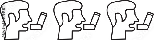 Asthma inhaler vector icons. Lung medical inhalers icon set Asthma icon simple illustration logo art