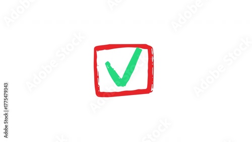 isolated check mark in the square 4k in white background