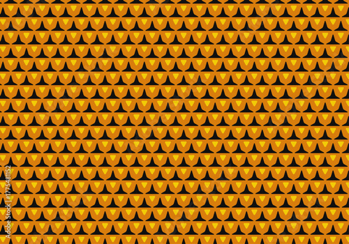 おしゃれなオレンジのレトロ柄パターン