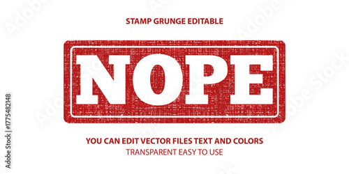 Nope stamp label vector editable.