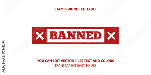 Stamp banned editable vector.