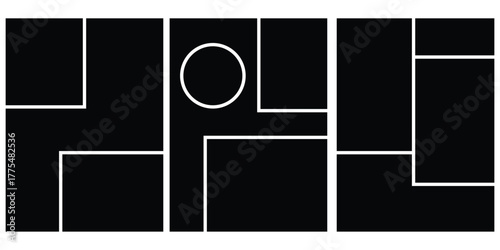 Transparent PNG available
6 photo collage mockup frame .Image collage layout template set. Photo album or memory wall idea for banner, poster, mockup, flyer, brochure. Vector illustration