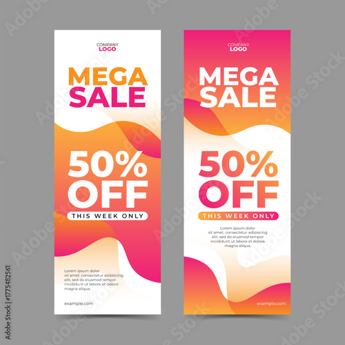 Gradient vertical banner template