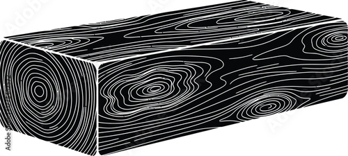 Wood grain block cut lumber illustration design art