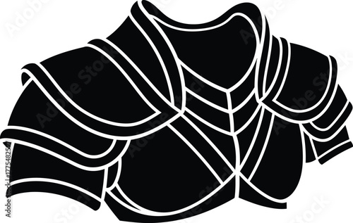 Warrior armour chestplate black and white illustration design