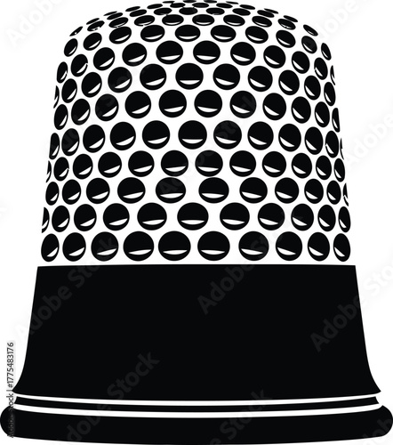 Black and white thimble for sewing crafts design