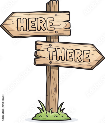 wooden direction sign