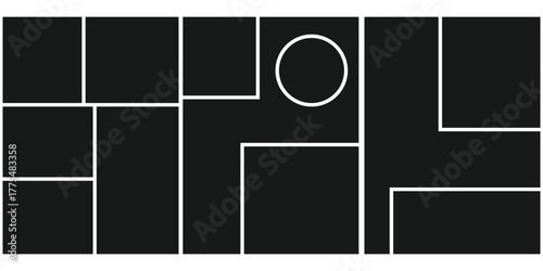 Transparent PNG available
6 photo collage mockup frame .Image collage layout template set. Photo album or memory wall idea for banner, poster, mockup, flyer, brochure. Vector illustration