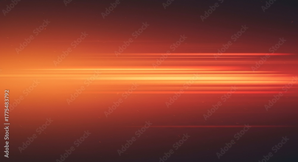 Naklejka premium Fiery Abstract Background with Horizontal Light Streaks and Dust Particles