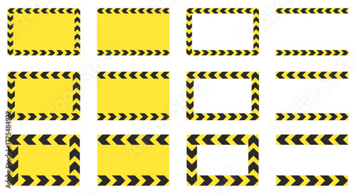 警告、注意喚起フレームアイコンのベクターイラストセット