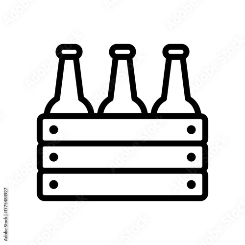 Three Bottles Of Beer In A Crate For A Casual Party Or Celebration