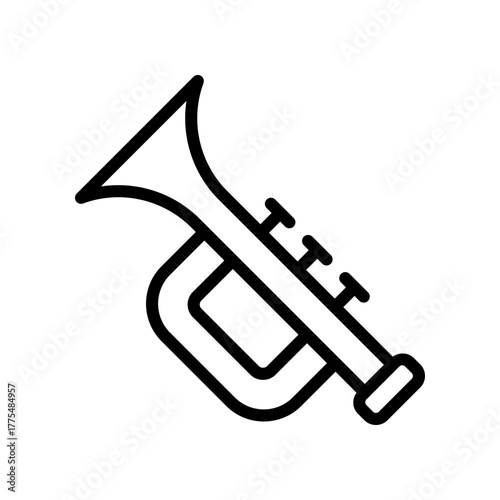 Trumpet Illustration For Music, Jazz, Band, And Instrumental Art Projects