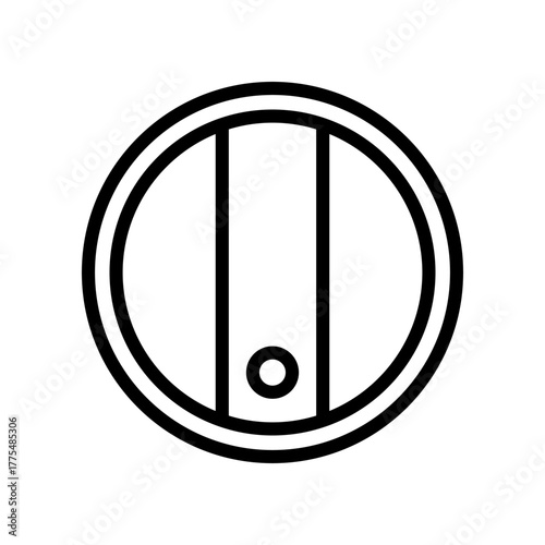 Wooden Barrel Top With Staves and Bung Hole Isolated On White Background