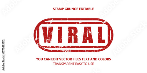 Viral Stamp Label Preview, Editable Vector Stamp Grunge