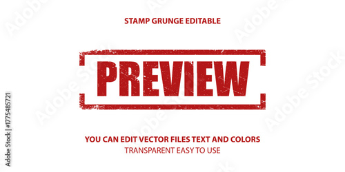 Stamp Label Preview, Editable Vector Stamp Grunge
