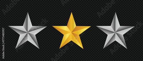 Star vector icons. Set of star symbols isolated.Stars collection. Star vector icons. Golden and Black set of Stars, isolated on transparent background. Star icon. Stars in modern simple flat style.