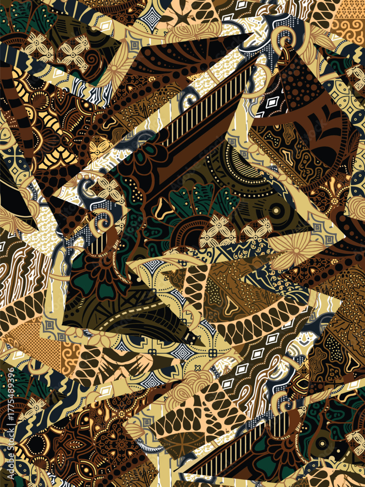 Fototapeta premium classic batik design with abstract pattern