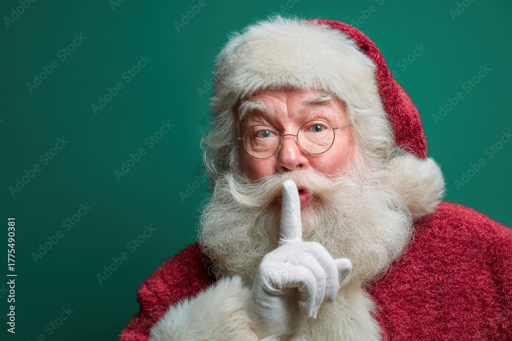 Naklejka premium Cheerful Santa shares New Year joy!