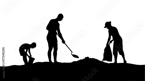 Community beach cleanup with family, volunteering to remove trash and protect the environment, teaching kids civic responsibility and conservation