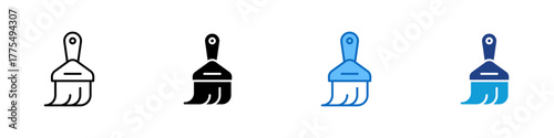 Paint Brush Multiple Style Icon Design Vector - Paintbrush used for coloring, drawing, or home decoration tasks