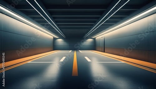 empty underground parking without cars business background