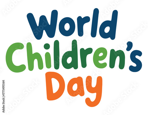 World Childrens Day vector illustration colorful typography design for posters banners and social media pos