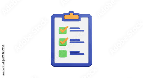 Checklist Clipboard with Completed Tasks and Check Marks.