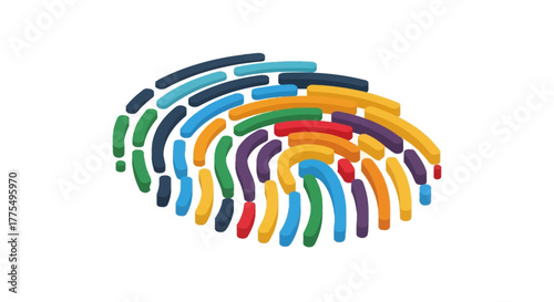 Colorful Fingerprint Abstract Design.