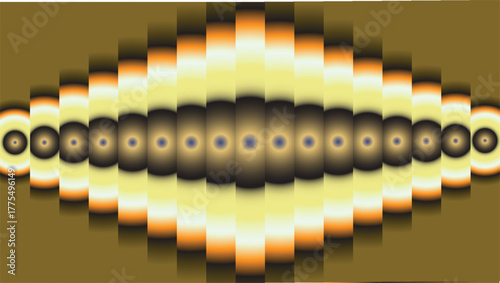 Hypnotic Gradient Progression background. 3d render of a glowing light, colorful wallpaper. Optical illusionary background.