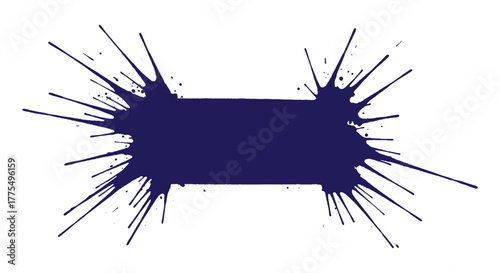A dark blue splattered shape on a white background vector 
