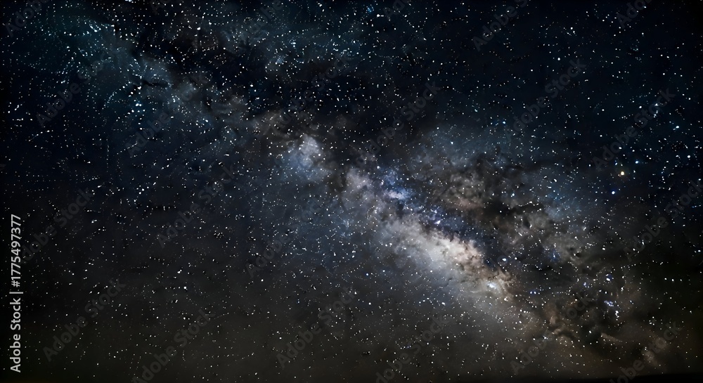 Fototapeta premium Milky Way Galaxy Shines Brightly in the Night Sky.