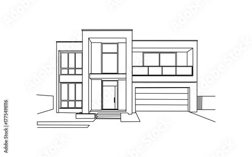 Contemporary Residential Architectural Design Sketches for Modern Homes Showcasing Sleek Lines and Geometric Forms for Aspiring Architects.