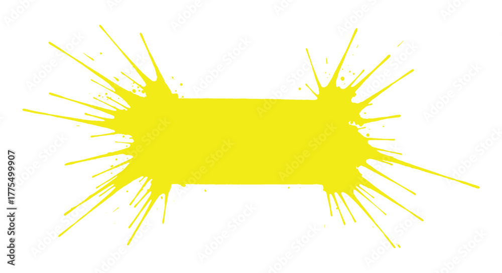 A bright yellow paint splash on a stark white canvas vector