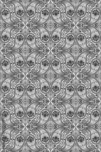 Paisley square seamless pattern.Boho traditional vintage style element black on white background.Motifs flower ornament hand drawn vector.bandana,scarf,head scarf,kerchief,hijab,print fabric,decorate.
