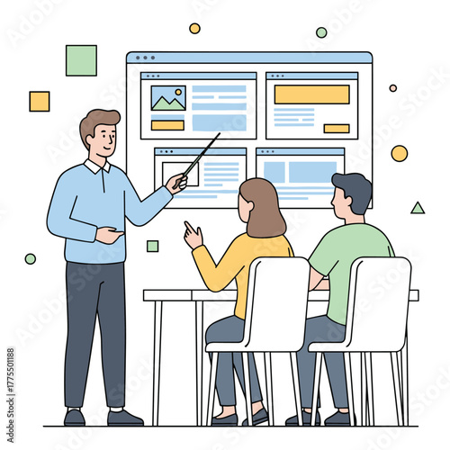 UI/UX Design Training vector illustration