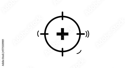 Target Focus Icon | Crosshair Aim and Precision Symbol Vector Illustration