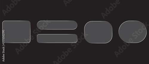 Set of basic geometric shapes on a dark background: square, circle, line