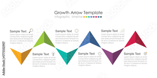 Big growth Arrow, Vector infographic template