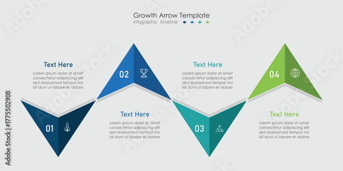 Big growth Arrow, Vector infographic template