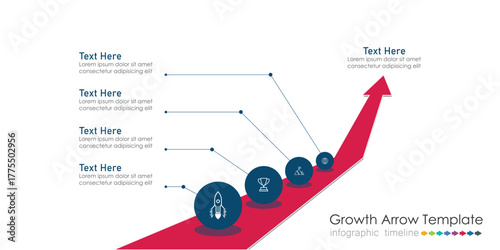 Big growth Arrow, Vector infographic template